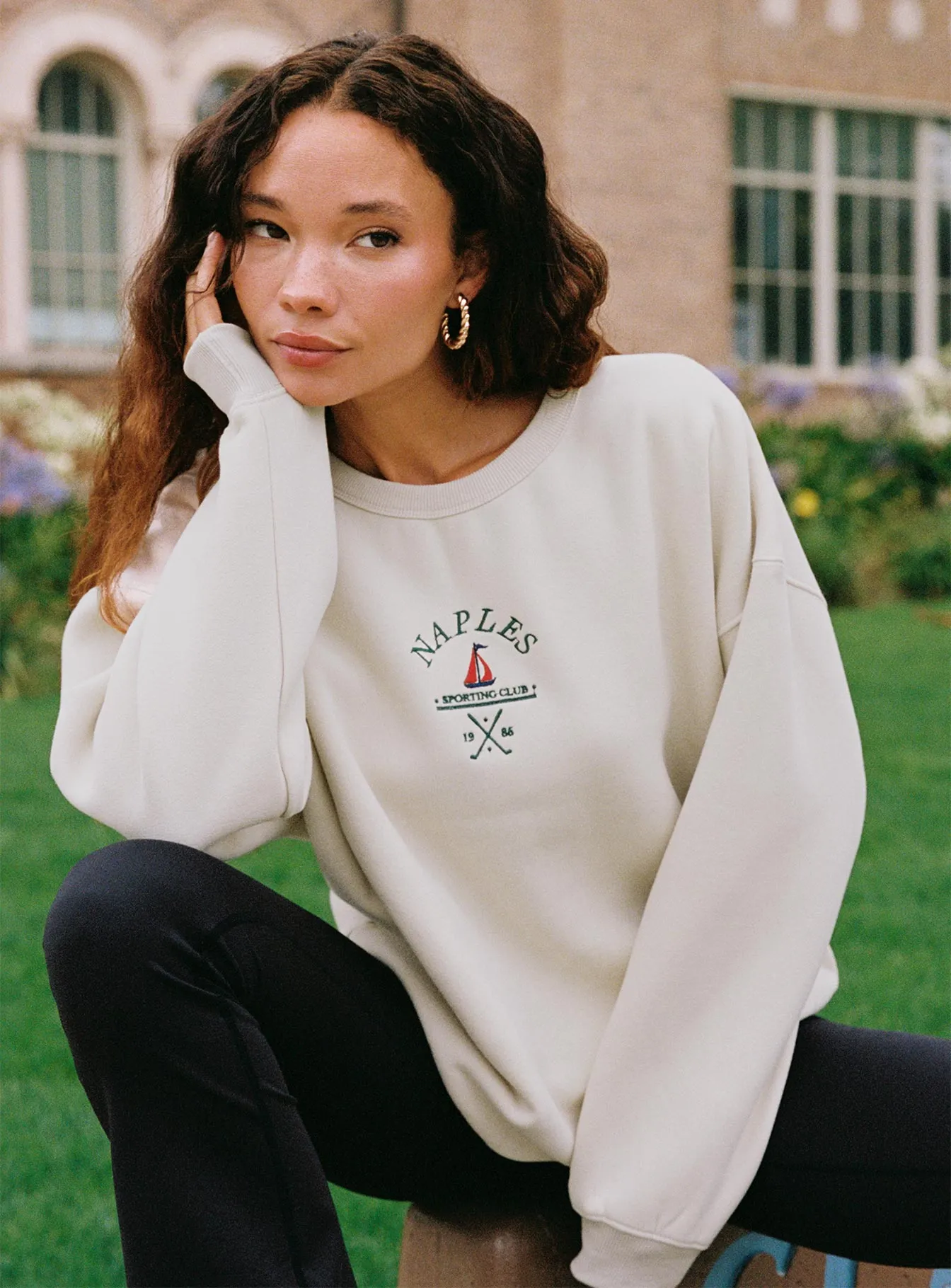 Dream Fleece Classic Crewneck Sweater Beige sold by Princess Polly