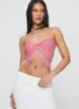 Kovac Reversible Fringe Tube Top Pink sold by Princess Polly