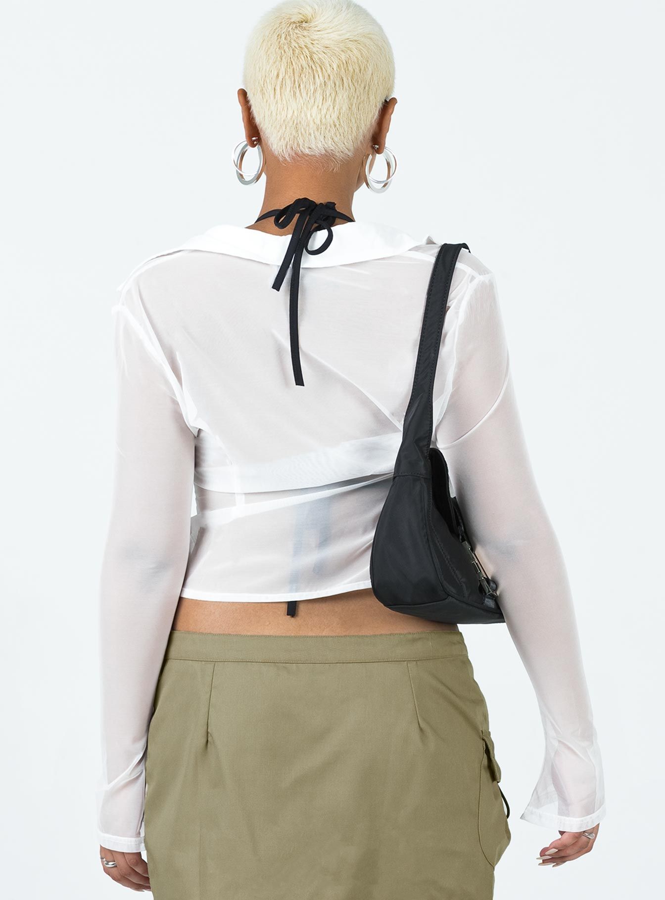 Banner Mesh Shirt Ivory sold by Princess Polly product image thumbnail 5