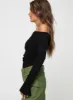 Taroona Off The Shoulder Top Black sold by Princess Polly