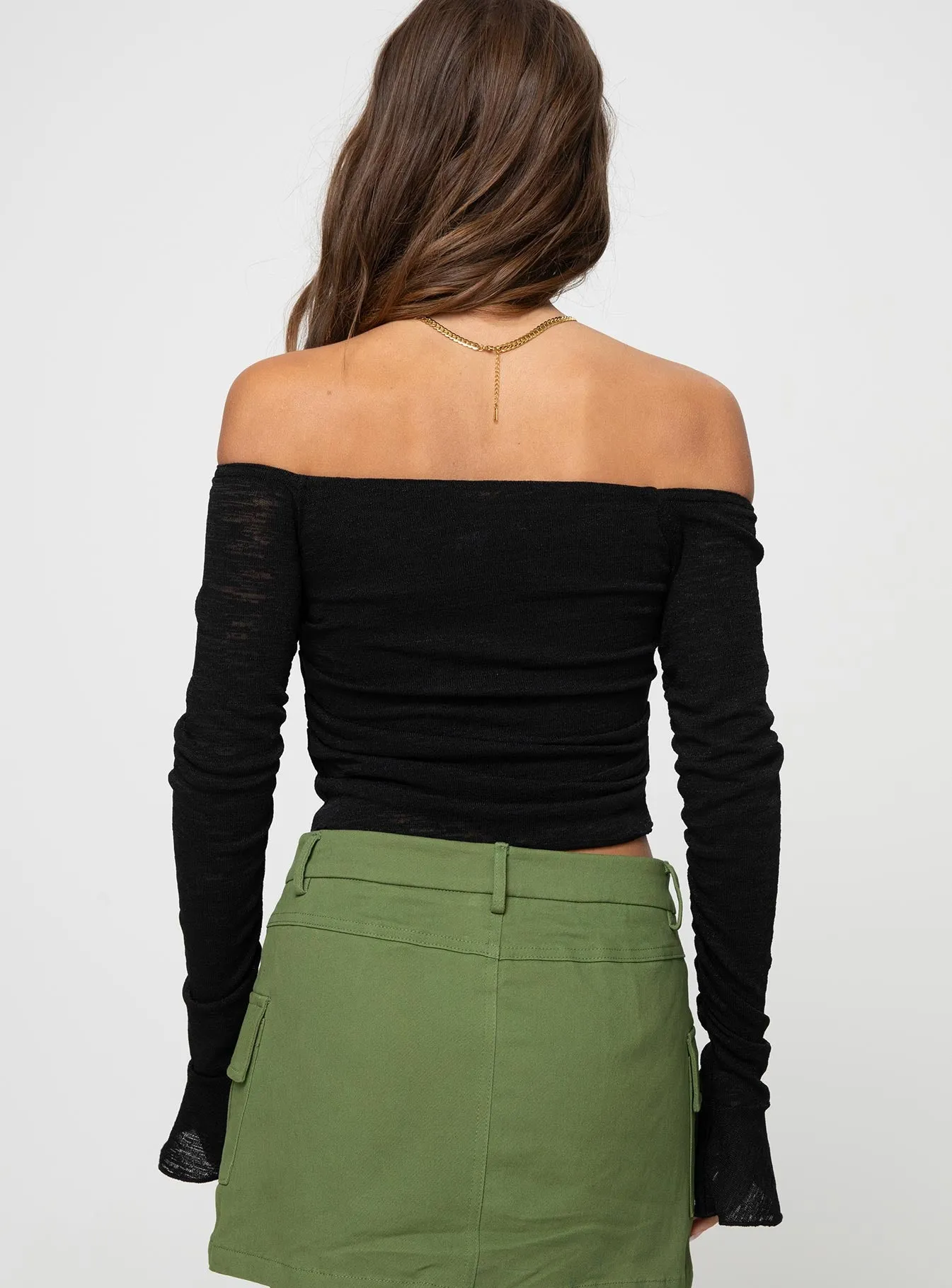 Taroona Off The Shoulder Top Black sold by Princess Polly product image thumbnail 5