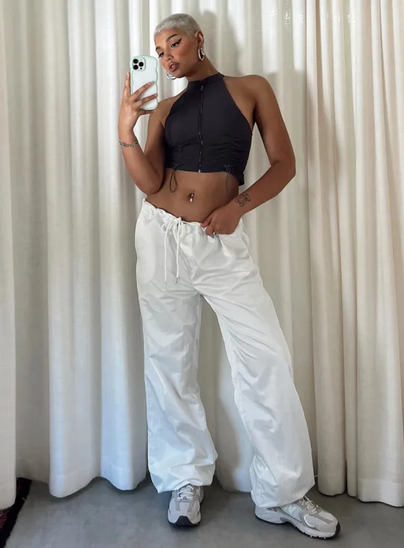 Harran Parachute Pants White sold by Princess Polly