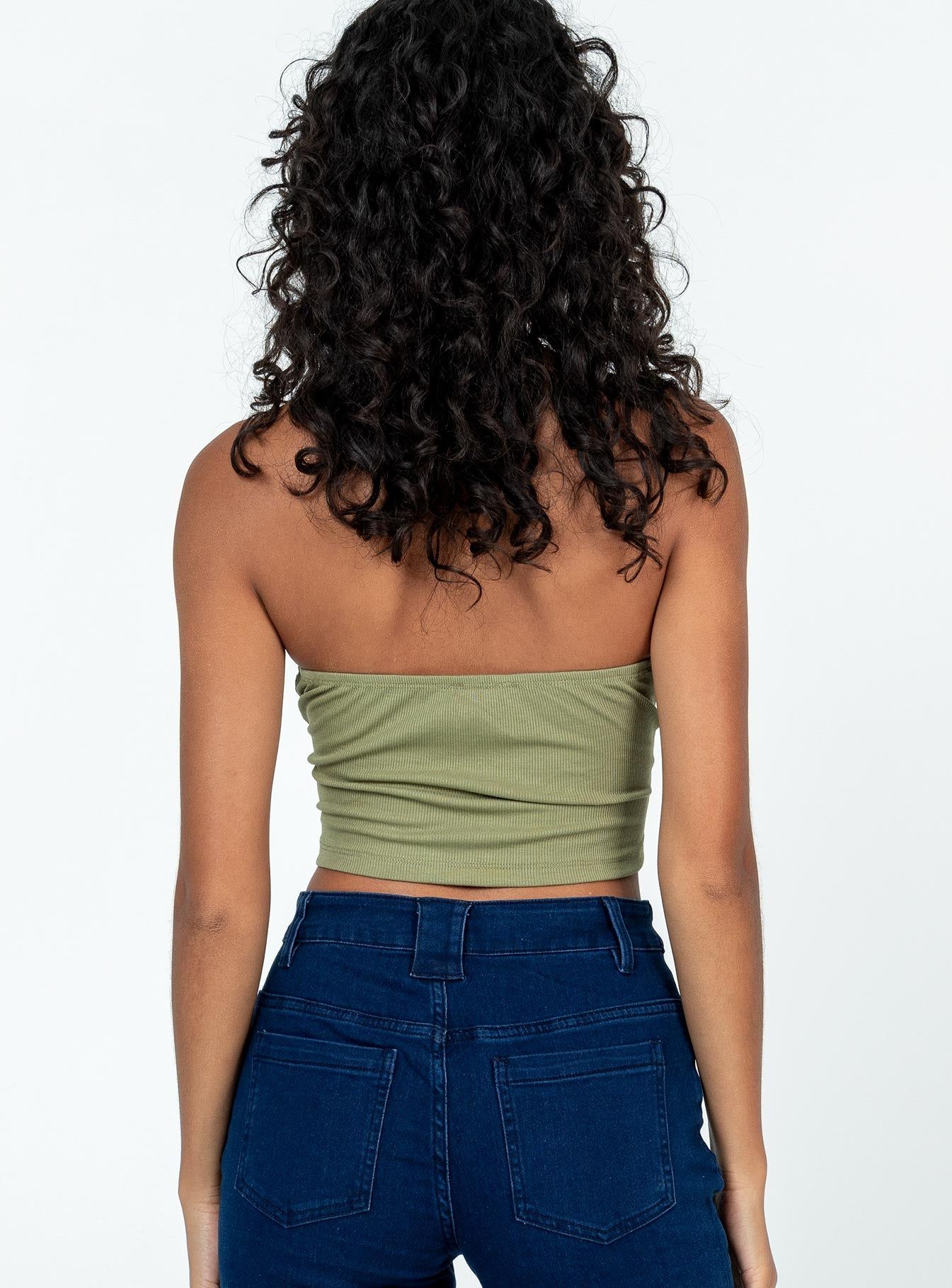 Henney Strapless Top Khaki sold by Princess Polly product image thumbnail 4