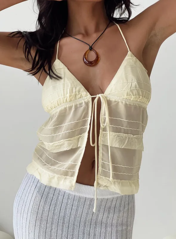 Chantria Top Lemon Ruffle sold by Princess Polly