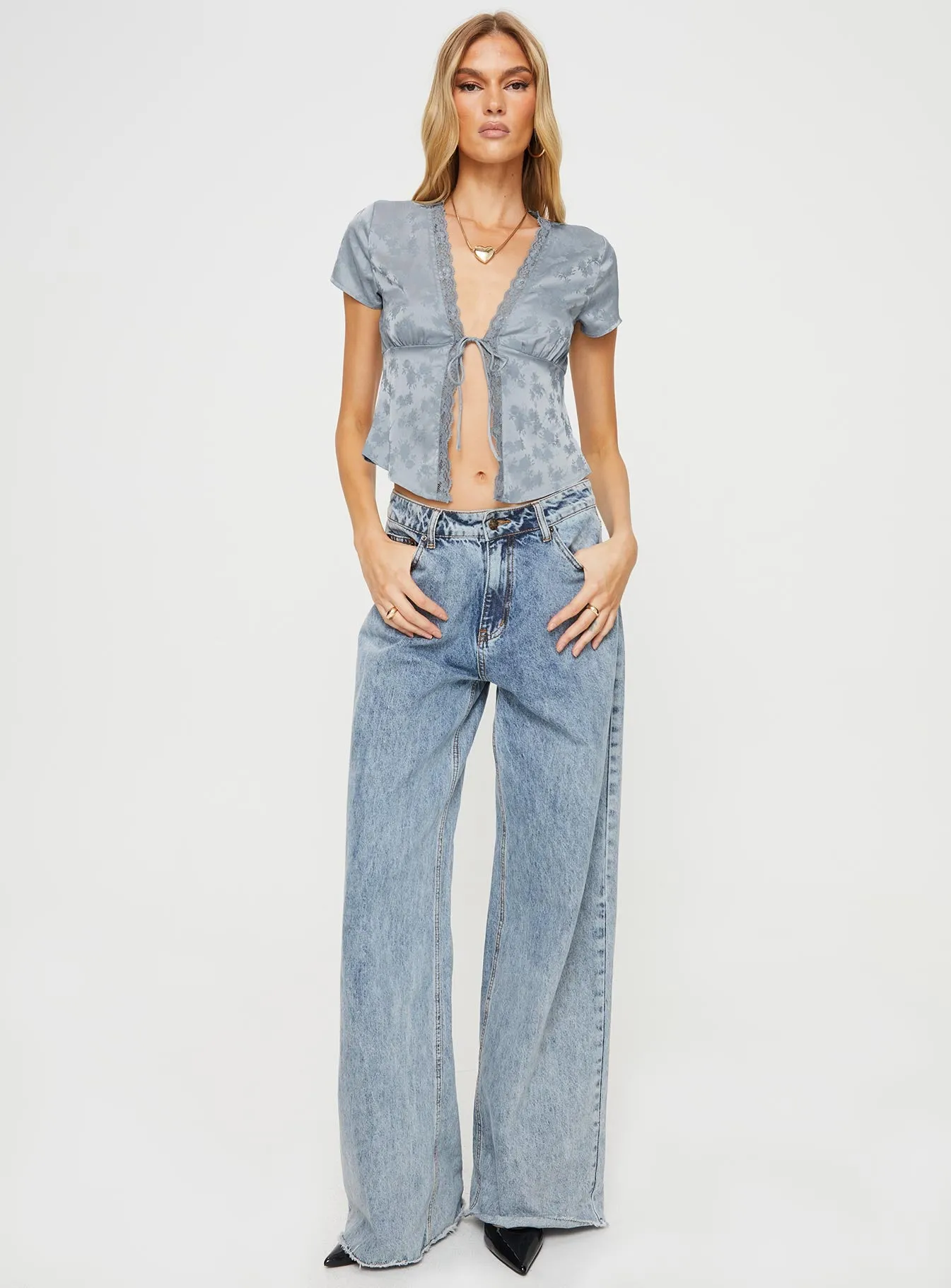 Hunton Short Sleeve Top Blue sold by Princess Polly product image thumbnail 3