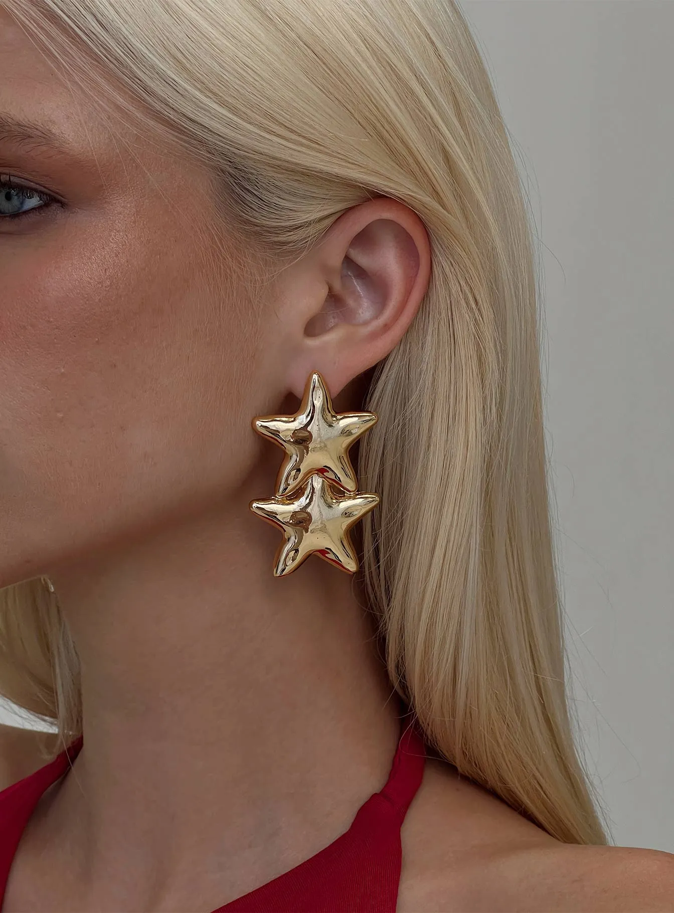 Double Star Earrings Gold sold by Princess Polly