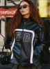 Triple Threat Faux Leather Jacket Black sold by Princess Polly
