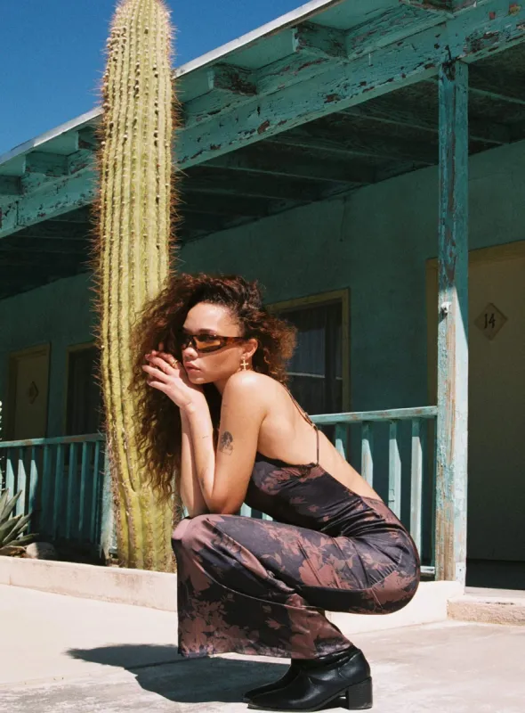 Charlow Maxi Dress Black / Brown sold by Princess Polly