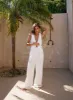 Zenia Linen Blend Pants White sold by Princess Polly