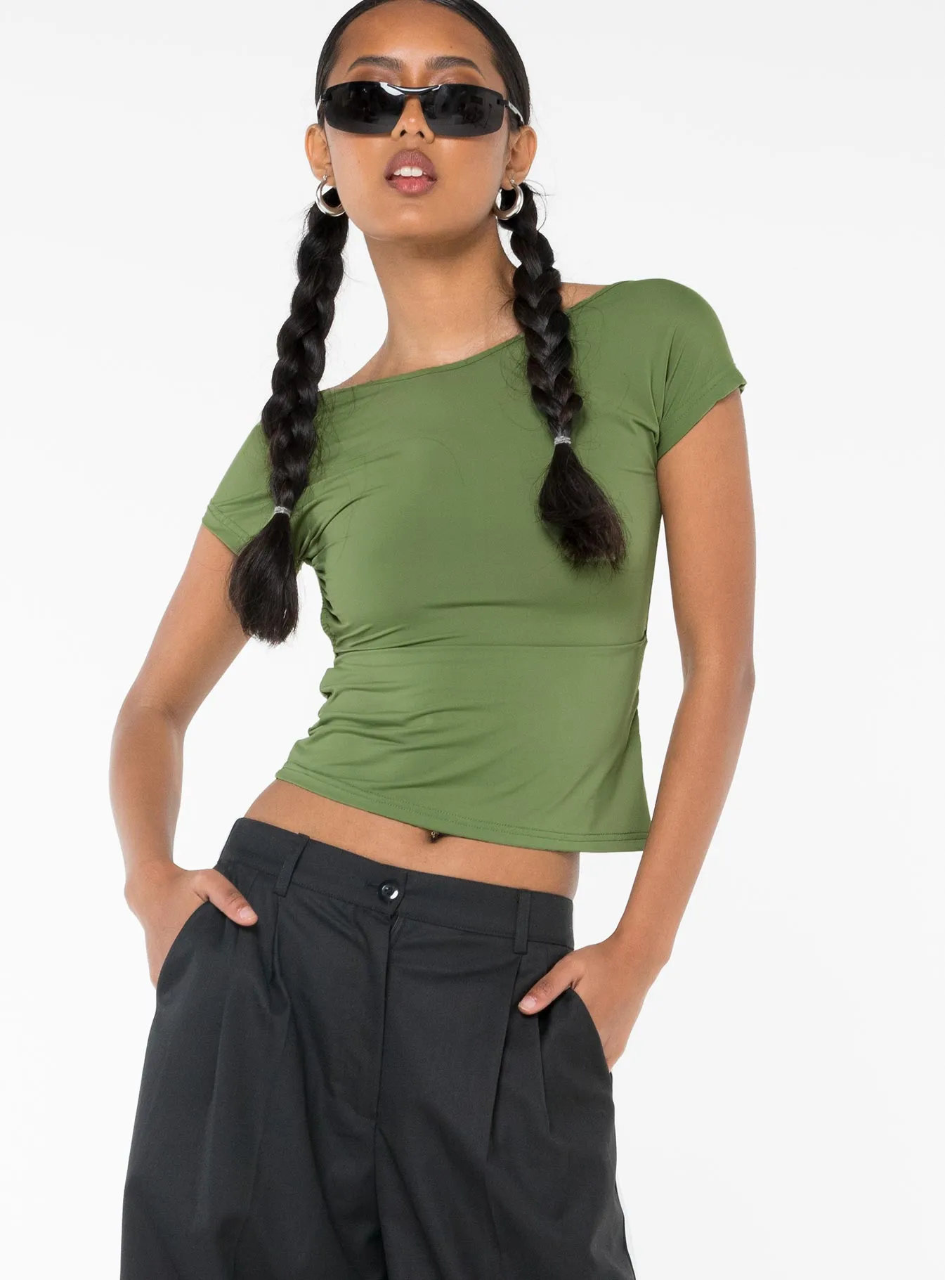 Rosalinda Top Olive sold by Princess Polly product image thumbnail 2