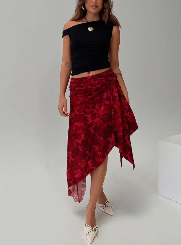 Kokoro Midi Skirt Pink Floral sold by Princess Polly