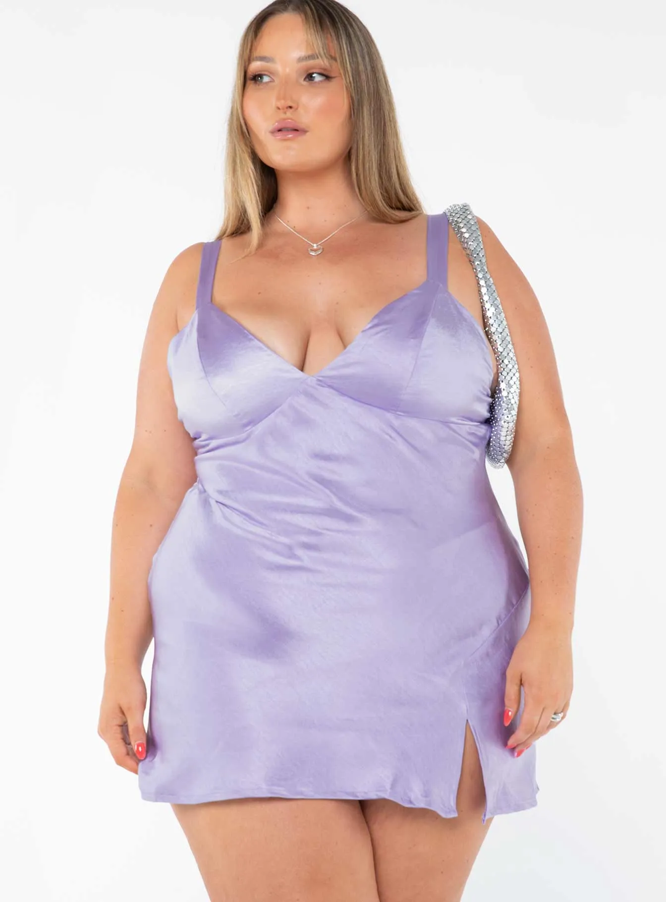 Star Shining Mini Dress Purple Curve sold by Princess Polly product image thumbnail 2