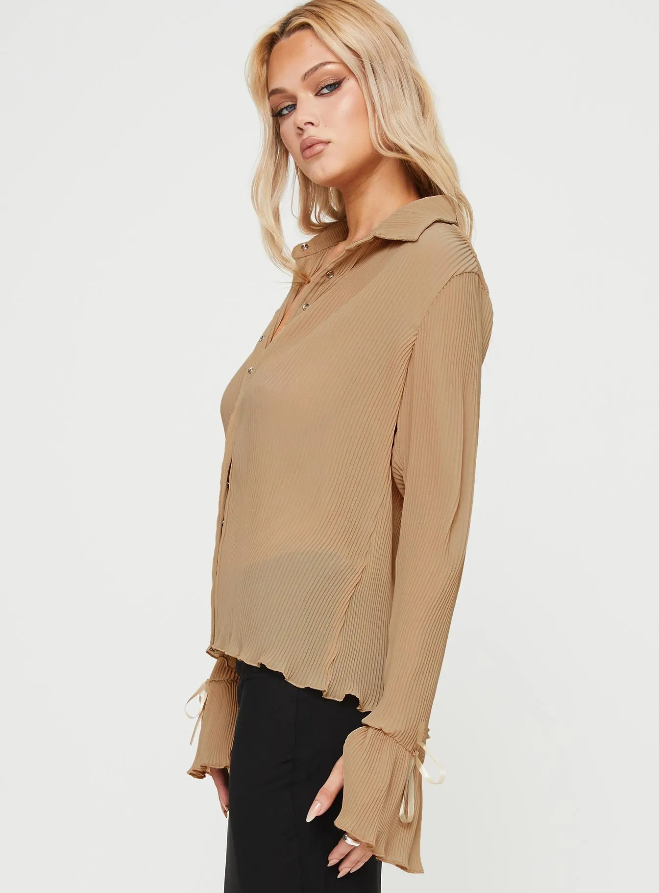 Ravil Shirt Beige sold by Princess Polly product image thumbnail 3