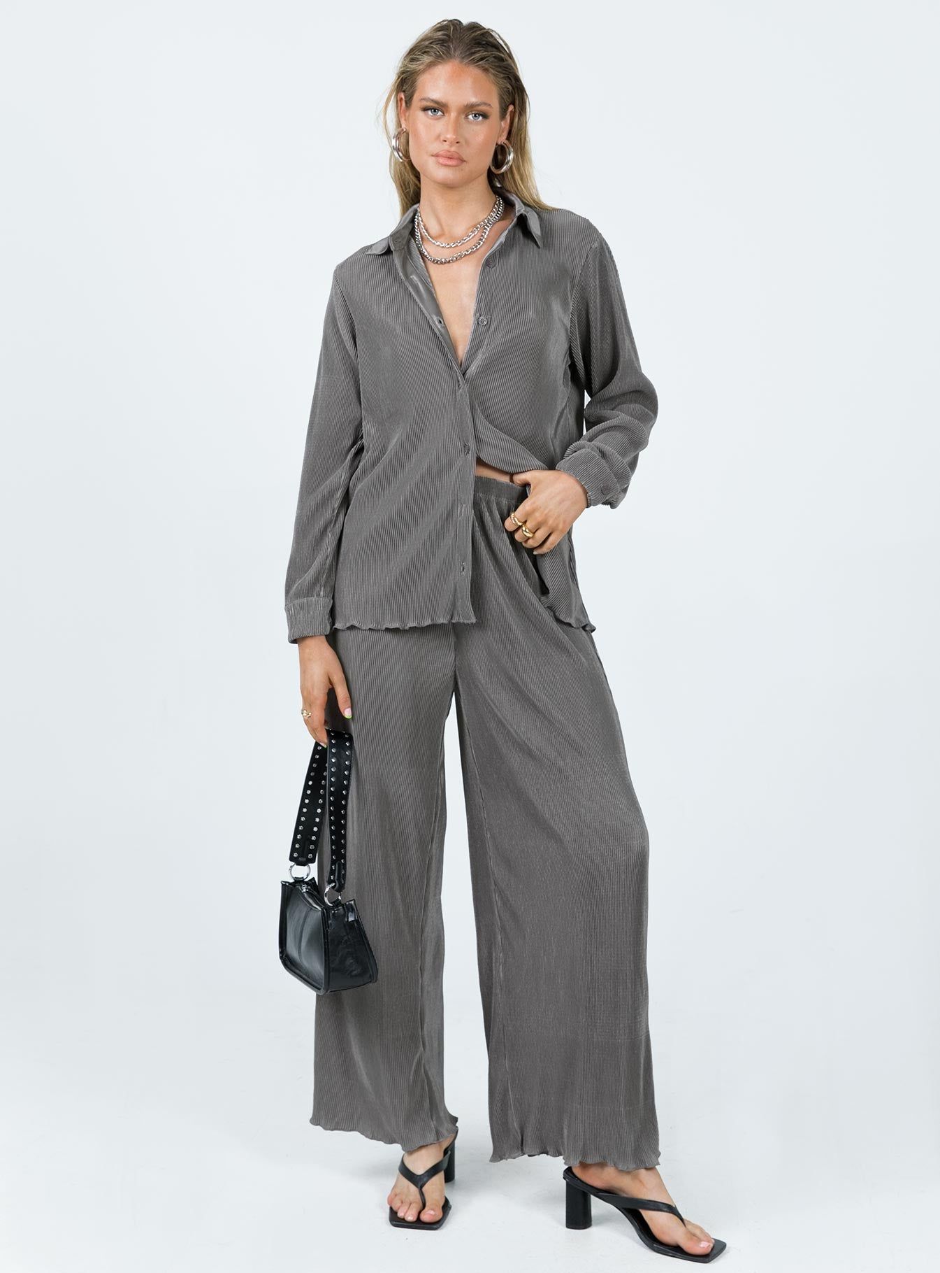 Cartmore Plisse Top Charcoal sold by Princess Polly product image thumbnail 3