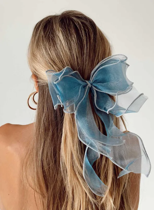 Linney Hair Bow Blue sold by Princess Polly