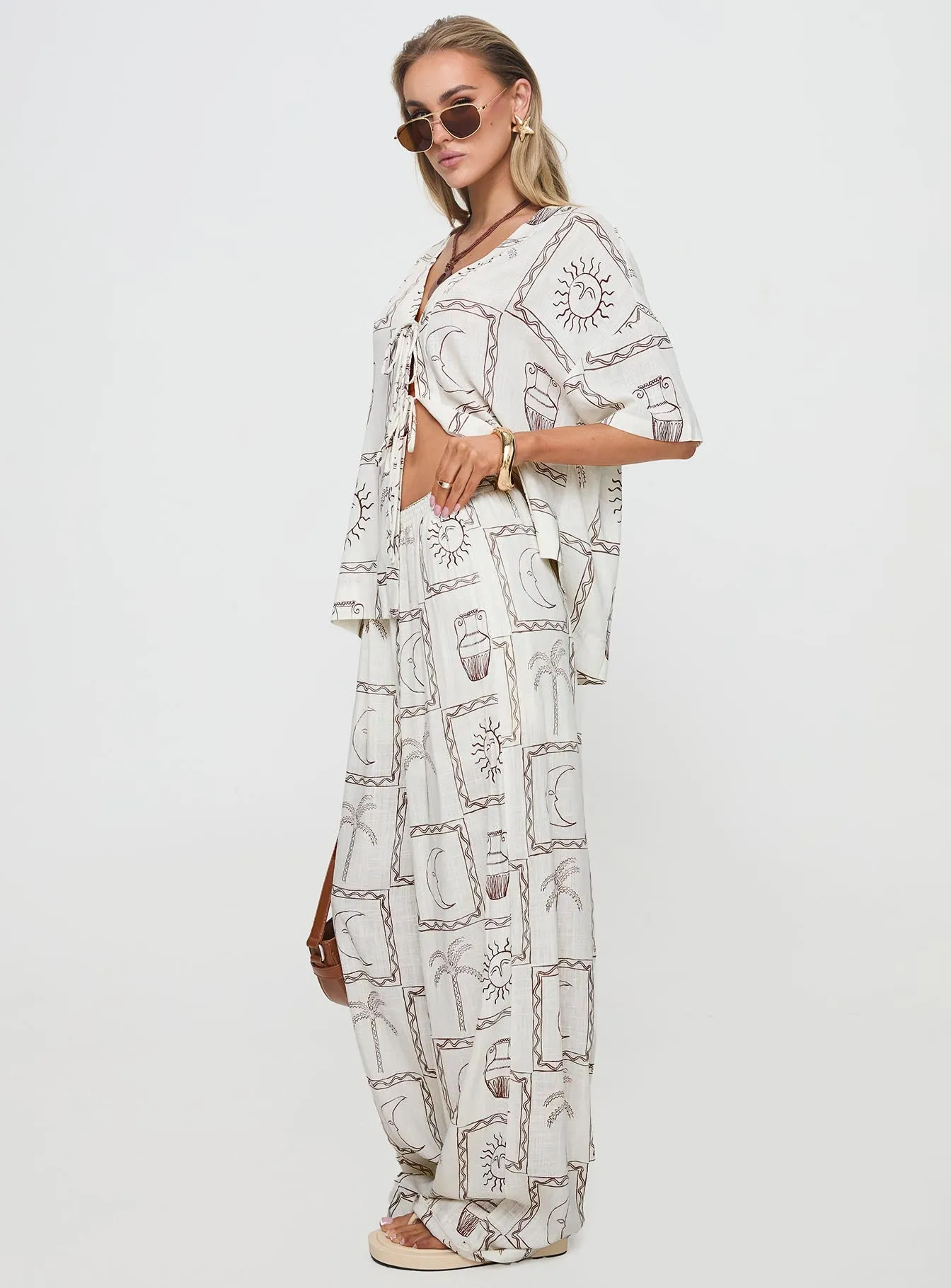 Sun Dream Pants Cream / Multi sold by Princess Polly product image thumbnail 4