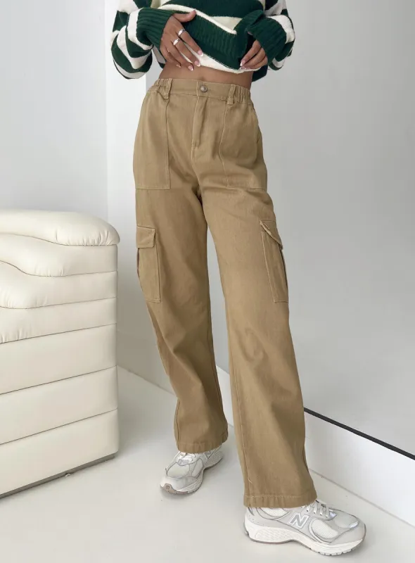 Pawley Cargo Pants Beige sold by Princess Polly