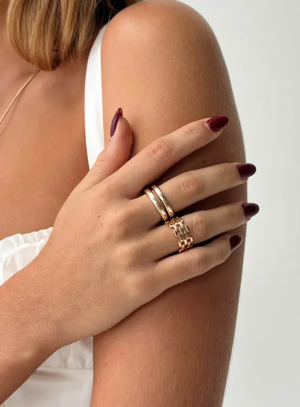 Humphrey Ring Pack Gold made by Princess Polly