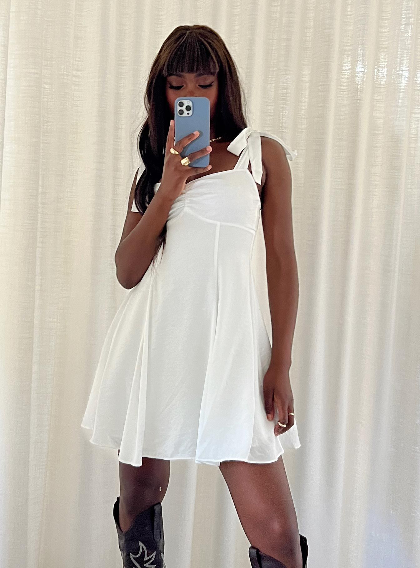 Kinley Mini Dress White sold by Princess Polly