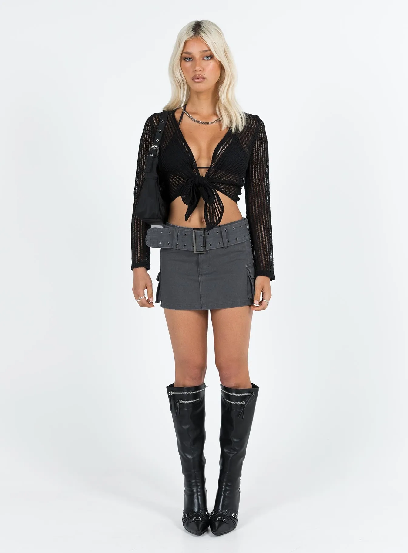 Iconic Cargo Mini Skirt Slate sold by Princess Polly product image thumbnail 3