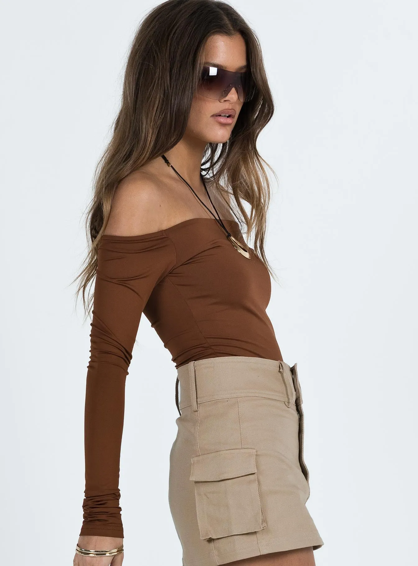 Randee Long Sleeve Bodysuit Brown sold by Princess Polly product image thumbnail 4