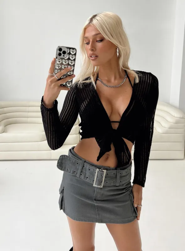 Iconic Cargo Mini Skirt Slate sold by Princess Polly