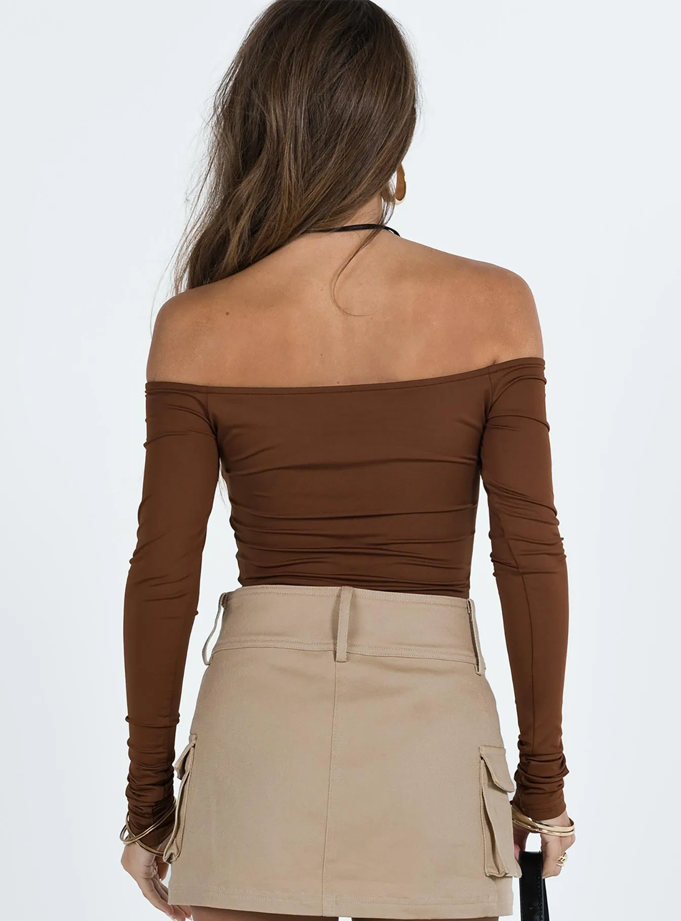 Randee Long Sleeve Bodysuit Brown sold by Princess Polly product image thumbnail 5
