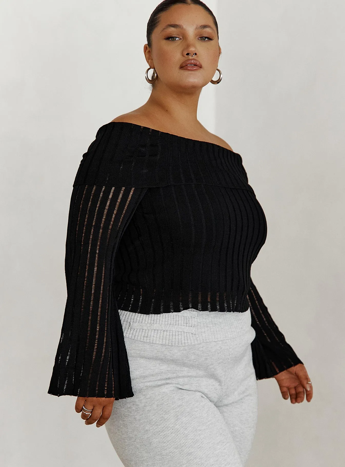 Sorrel Off The Shoulder Top Black Curve sold by Princess Polly product image thumbnail 3