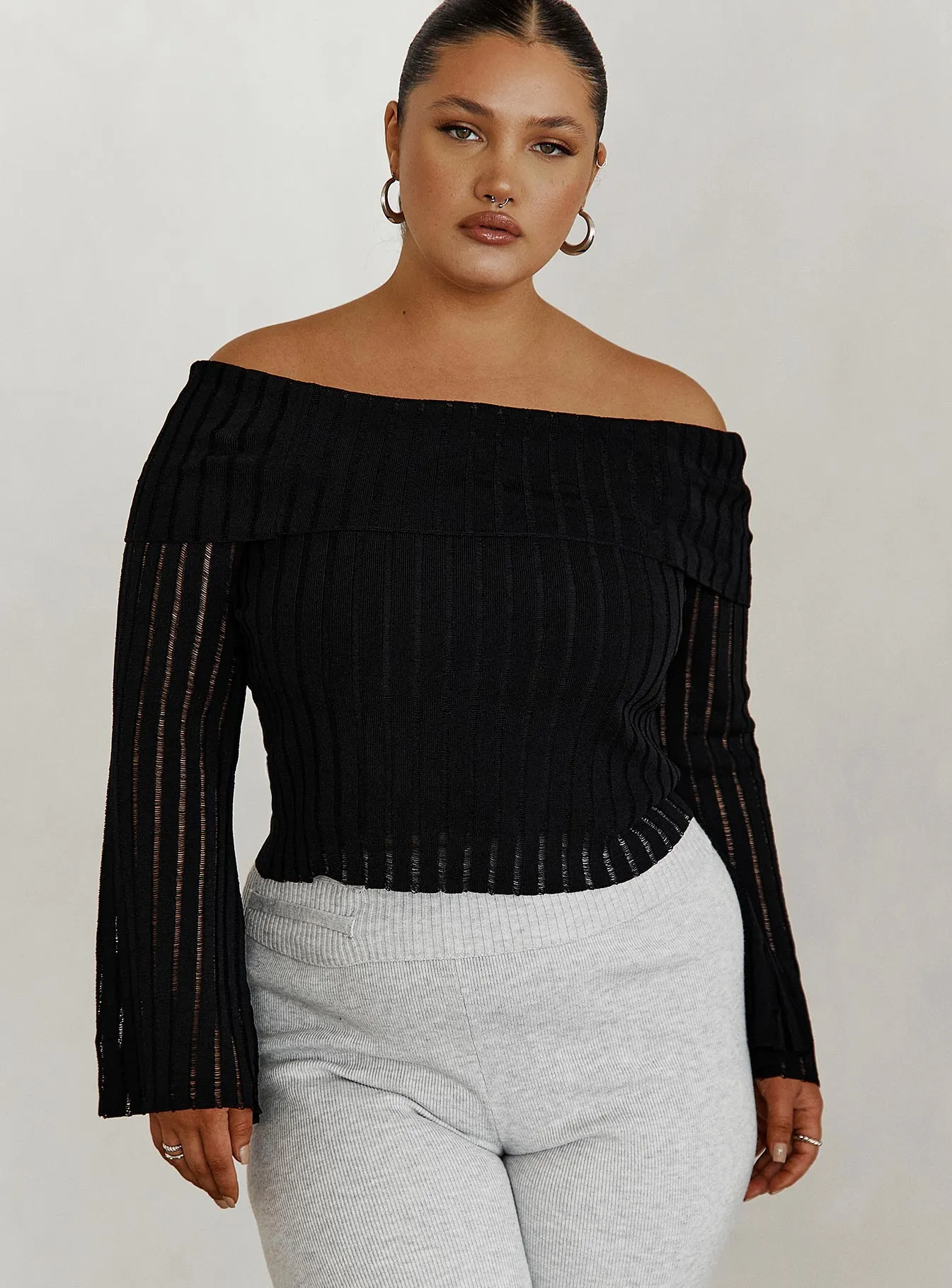 Sorrel Off The Shoulder Top Black Curve sold by Princess Polly product image thumbnail 2