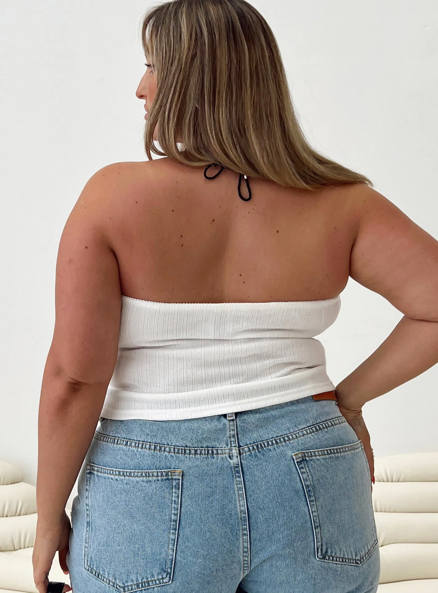 Tari Tube Top White Curve sold by Princess Polly product image thumbnail 4