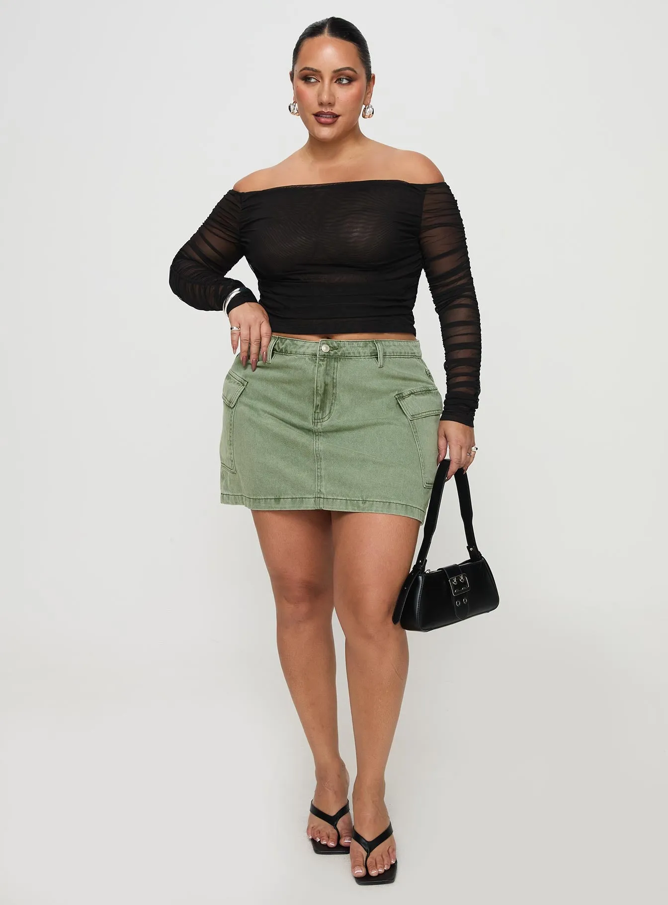 Hartford Off The Shoulder Top Black Curve sold by Princess Polly product image thumbnail 3