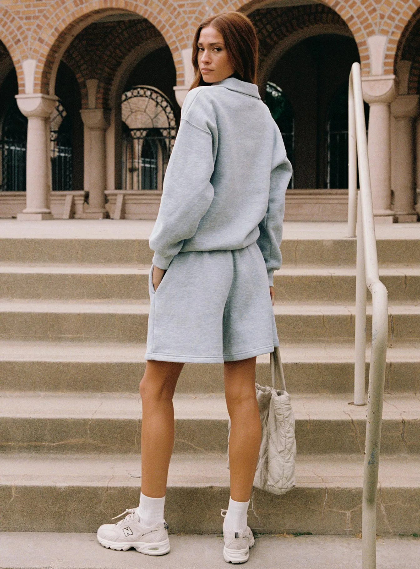 Dream Fleece Quarter Zip Sweatshirt Grey Marle sold by Princess Polly product image thumbnail 3