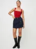 Mirrow Denim Mini Skirt Dark Wash sold by Princess Polly