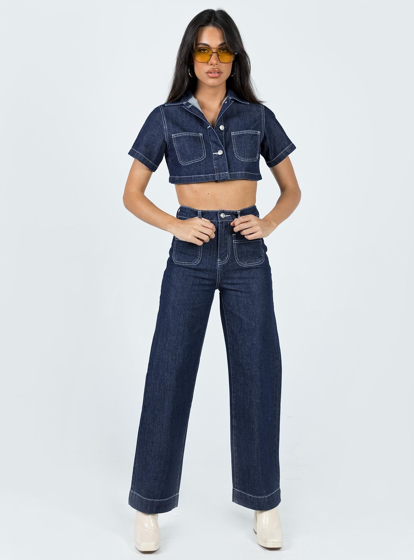Pioneer Straight Leg Jeans Denim sold by Princess Polly product image thumbnail 3