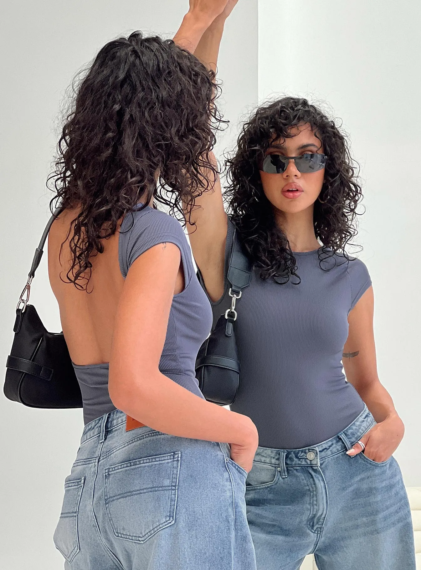 Solita Bodysuit Blue sold by Princess Polly