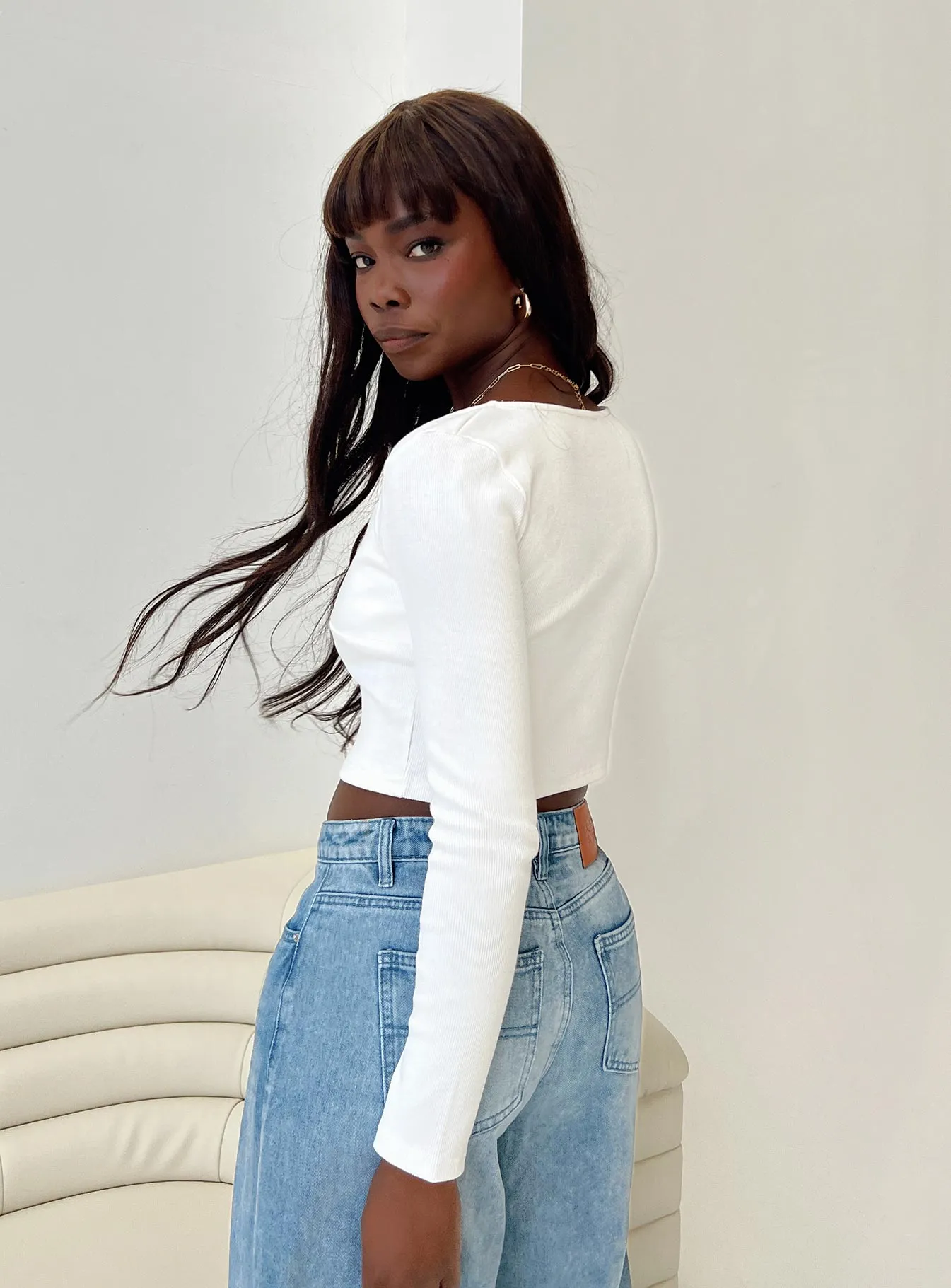 Dooran Long Sleeve Top White sold by Princess Polly product image thumbnail 3