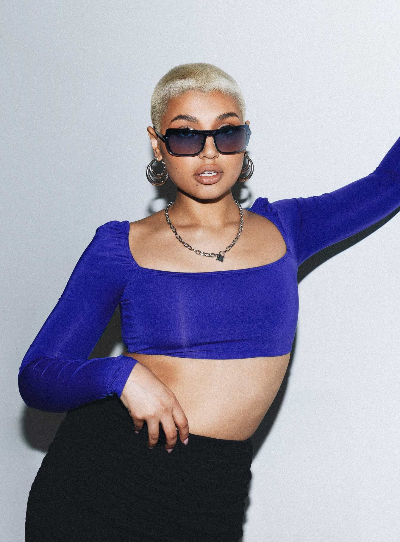 Rogers Long Sleeve Top Blue sold by Princess Polly