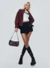 Kenny Bomber Jacket Burgundy sold by Princess Polly