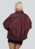 Kenny Bomber Jacket Burgundy sold by Princess Polly