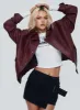Kenny Bomber Jacket Burgundy sold by Princess Polly