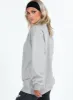 Princess Polly Quarter Zip Sweatshirt Cursive Text Grey Marle / Slate sold by Princess Polly