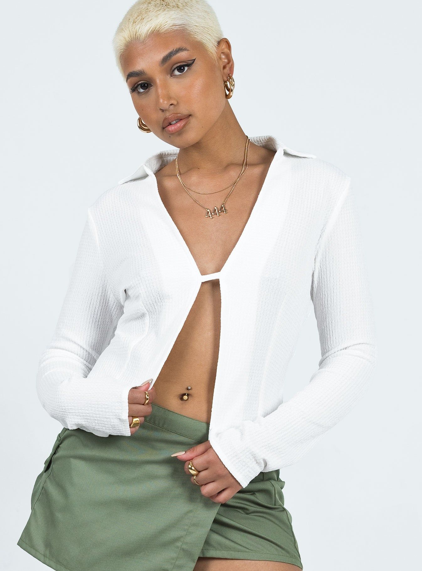 Haddock Long Sleeve Top White sold by Princess Polly product image thumbnail 2