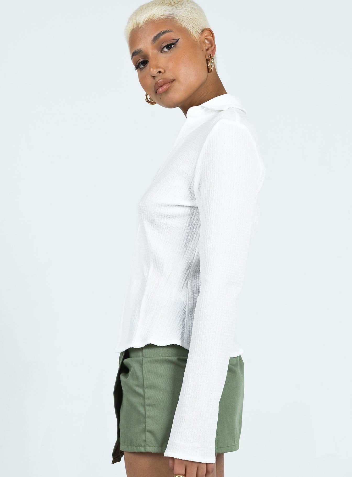 Haddock Long Sleeve Top White sold by Princess Polly product image thumbnail 4