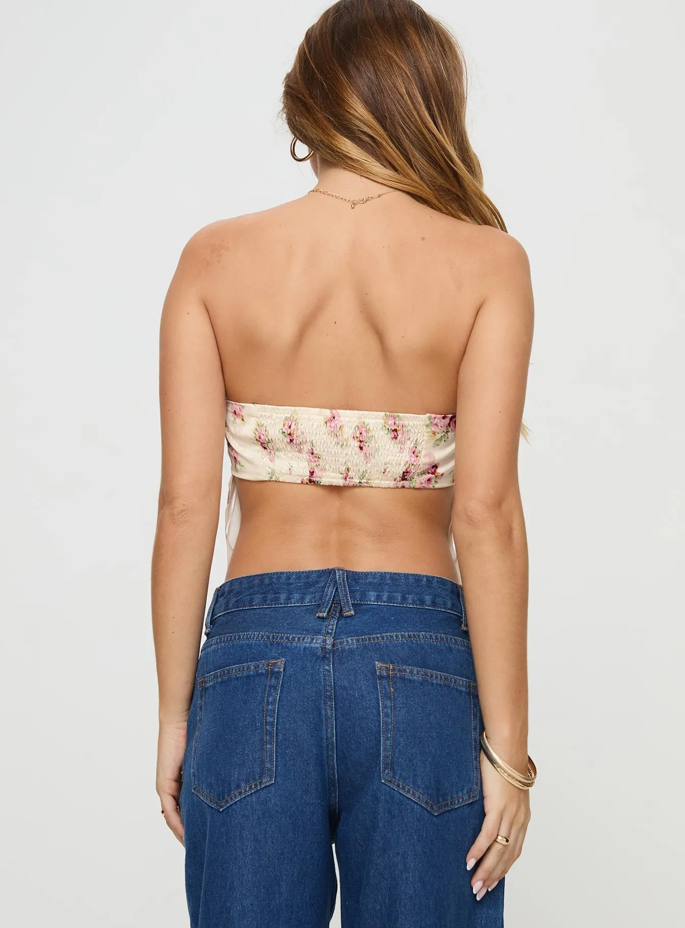 Eithanale Strapless Top Cream / Floral sold by Princess Polly product image thumbnail 5
