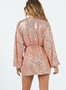Dancing Queen Mini Dress Champagne sold by Princess Polly