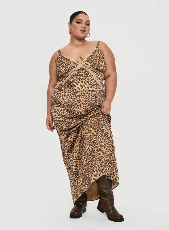 Sanctuary Maxi Dress Leopard Curve sold by Princess Polly