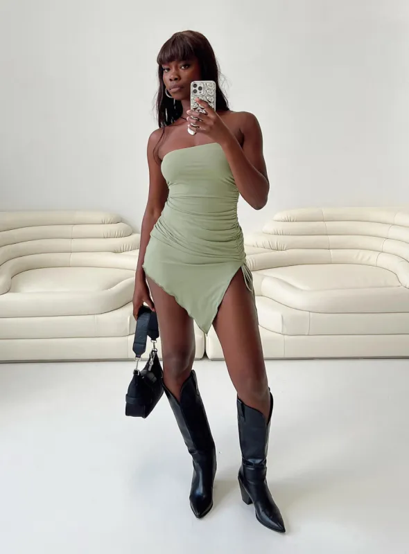 Caprani Mini Dress Sage sold by Princess Polly