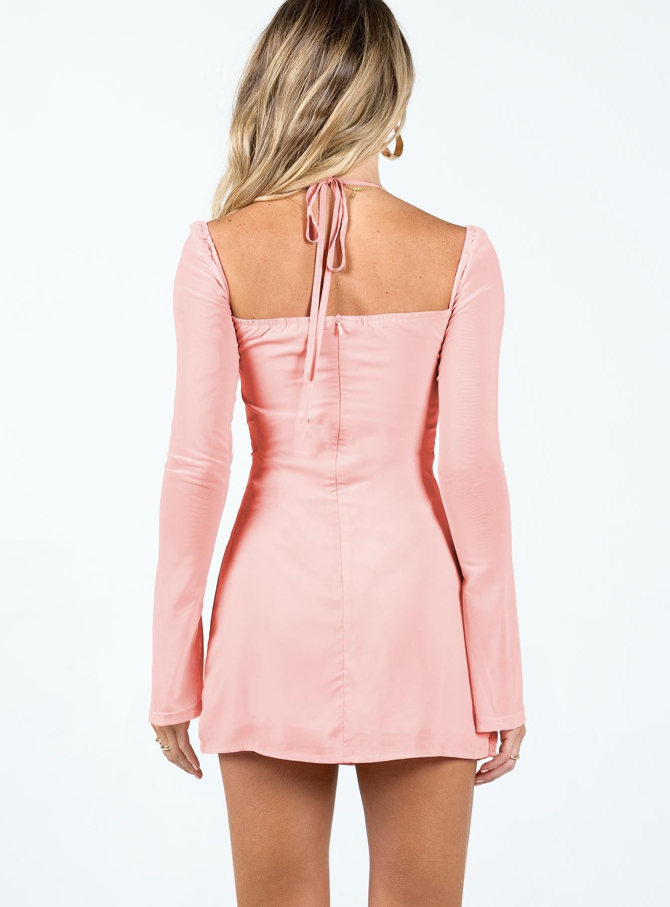 Dyer Sheer Sleeve Mini Dress Pink sold by Princess Polly product image thumbnail 5