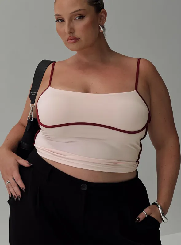 Maidenwell Contrast Top Pink Curve sold by Princess Polly