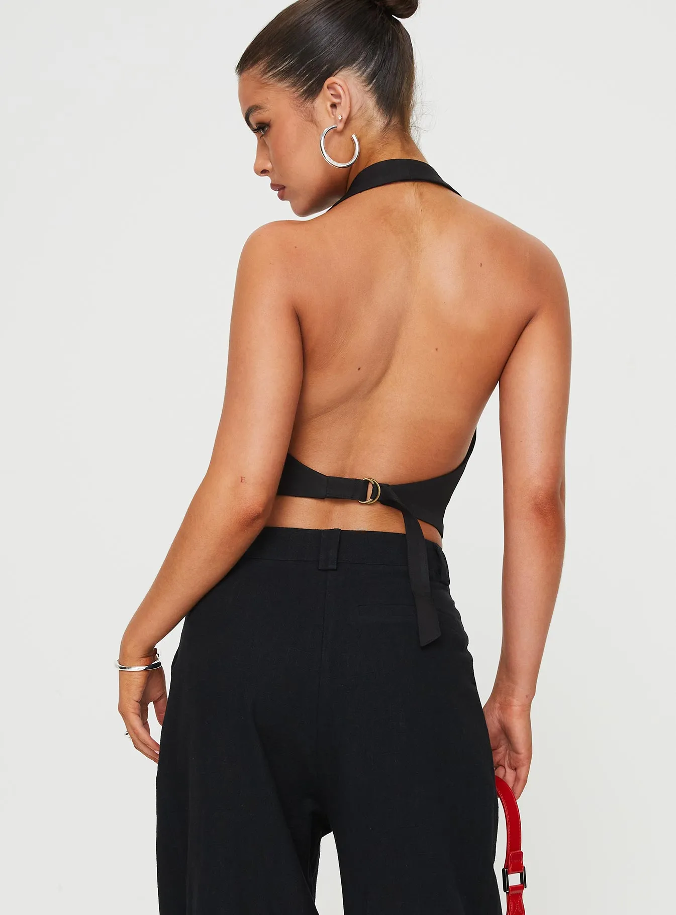 Je Suis Halter Top Onyx sold by Princess Polly product image thumbnail 5